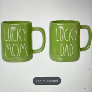 Rae Dunn Lucky 🍀 Parents Mug set 2 piece NEW BNIB